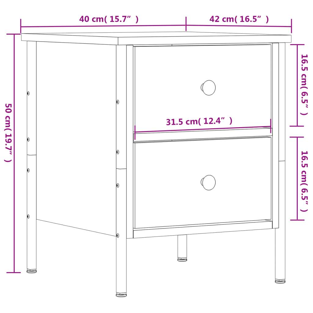 vidaXL Nachttisch Schwarz 40x42x50 cm Holzwerkstoff