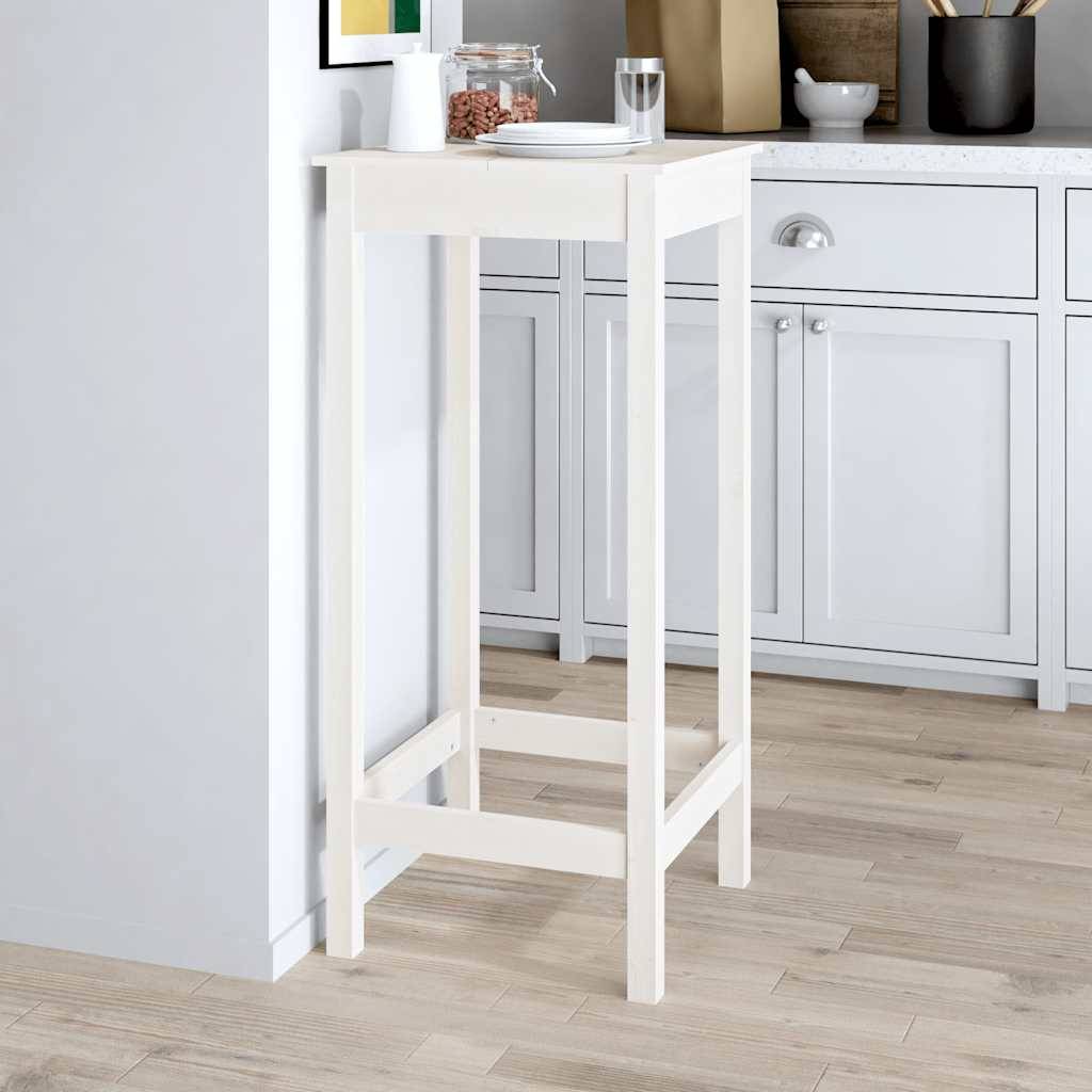 vidaXL Bartisch Weiß 50x50x110 cm Massivholz Kiefer