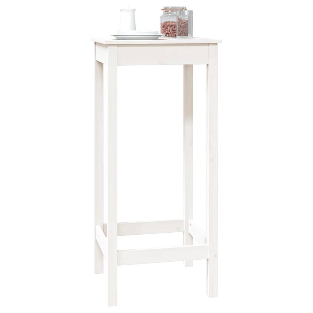 vidaXL Bartisch Weiß 50x50x110 cm Massivholz Kiefer