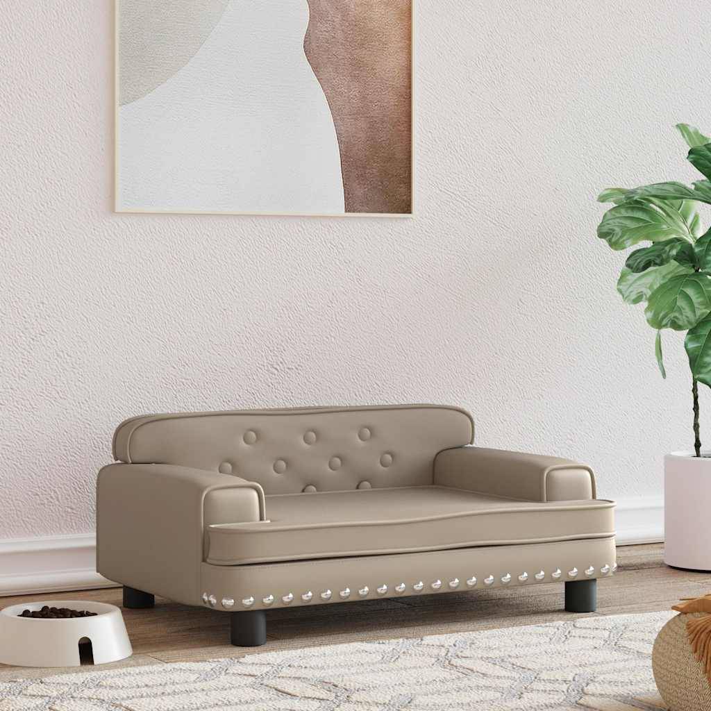vidaXL Hundebett Cappuccino-Braun 70x45x30 cm Kunstleder