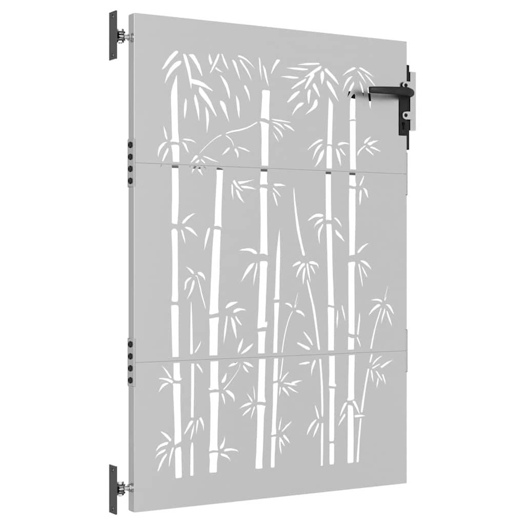 vidaXL Gartentor 85x125 cm Cortenstahl Bambus-Design