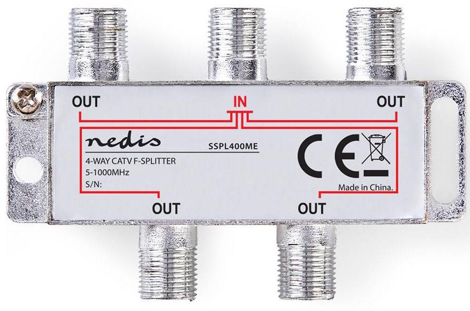 Nedis CATV-Splitter | SSPL400ME | Silber