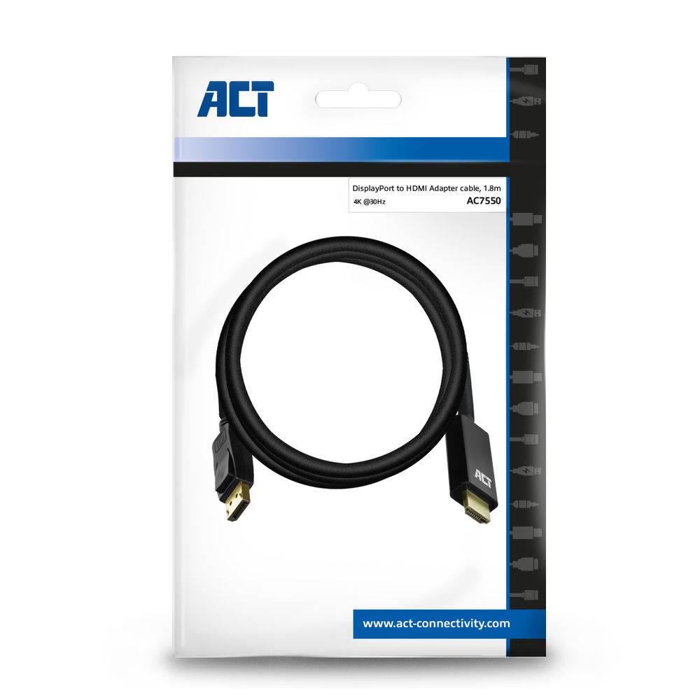 ACT AC7550 DisplayPort auf HDMI Adapterkabel - 1,8 Meter
