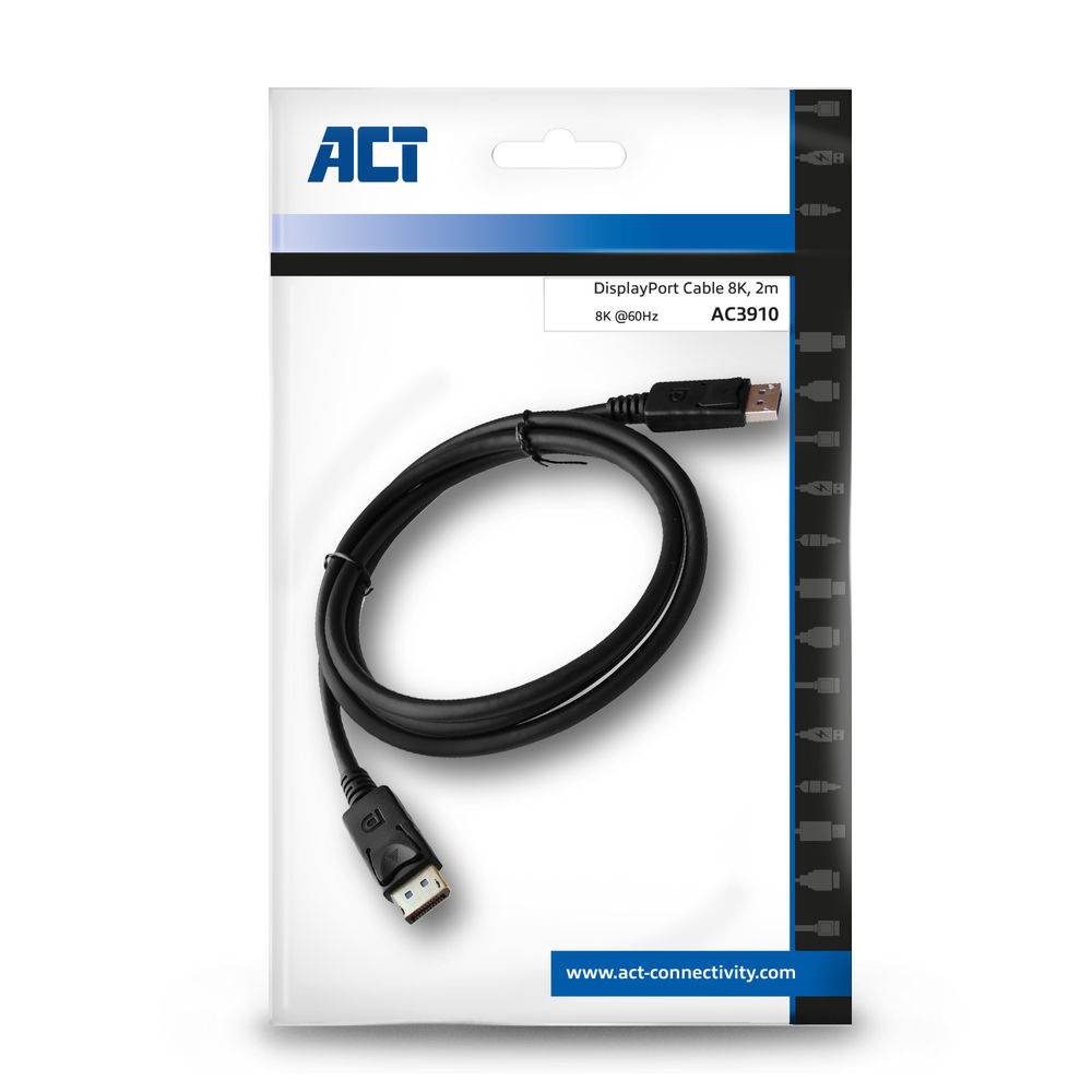 ACT AC3910 8K DisplayPort 1.4 Kabel Stecker/Stecker - 2 Meter