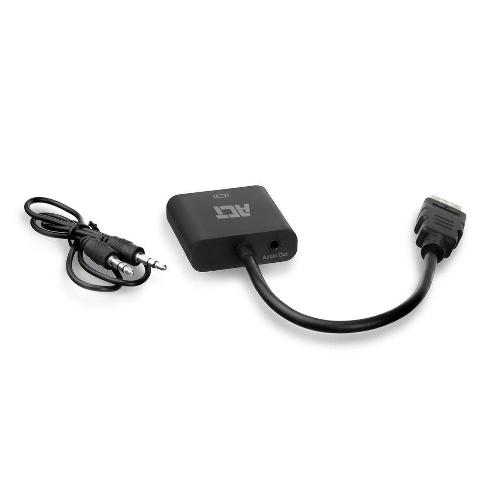 ACT AC7535 HDMI-A VGA Adapter | HDMI-A Stecker - VGA Buchse | Audio | 15 cm