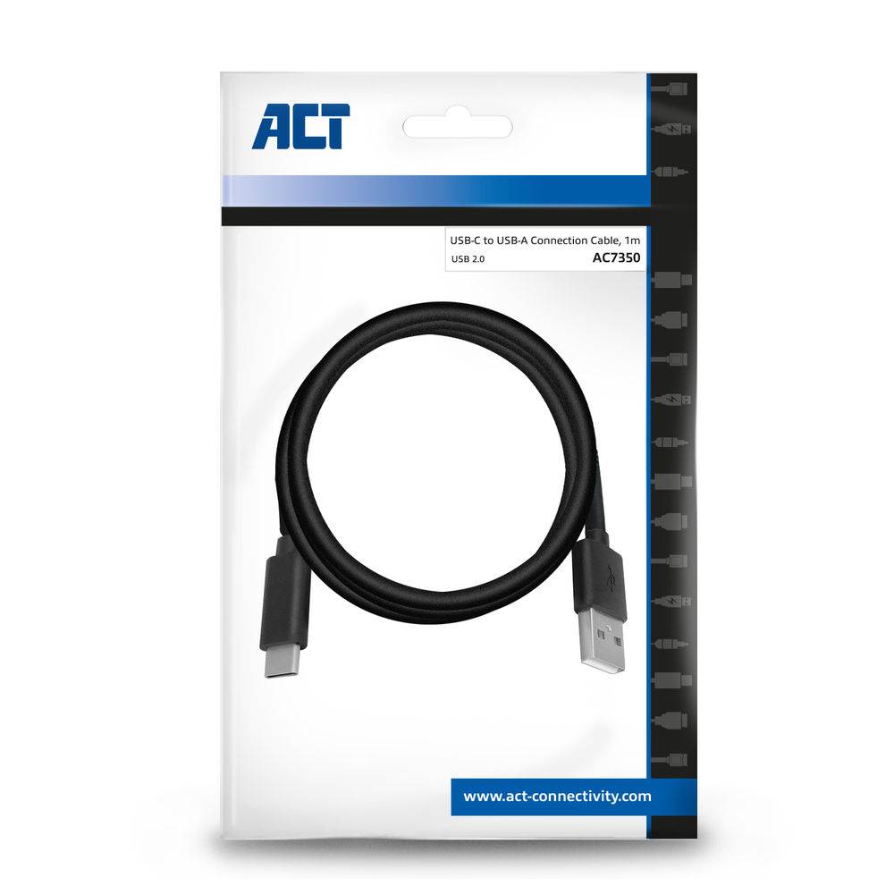 ACT AC7350 USB-C 2.0 Kabel USB-C Stecker/USB-A Stecker - 1 Meter