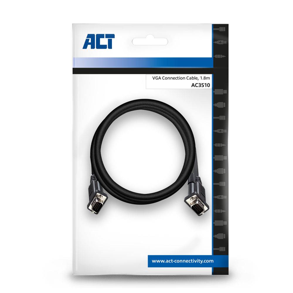 ACT AC3510 VGA-Kabel 1,8 m VGA (D-Sub) Schwarz (AC3510)