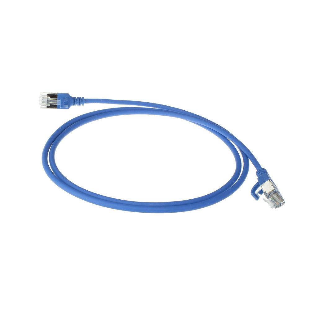 ACT Blue 7 meter LSZH U/FTP CAT6A datacenter slimline patch cable snagless with RJ45 connectors (DC7607)