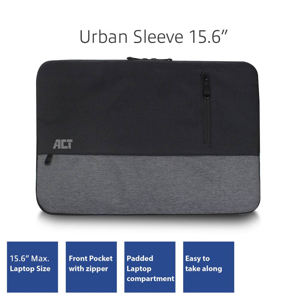 ACT AC8545 Laptop-Tasche | 15,6 Zoll | Urban Serie | Schwarz/Grau