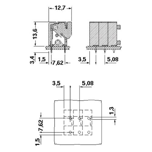 Phoenix 1790319 1-polige Endklemme FFKDS/V1-5.08 PCB wire-to-board Leiterplattenklemme mit 5,08 mm Raster