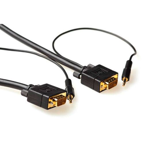 ACT AK4991 Ultra High Performance VGA + Audio Anschlusskabel Stecker/Stecker - 3 Meter