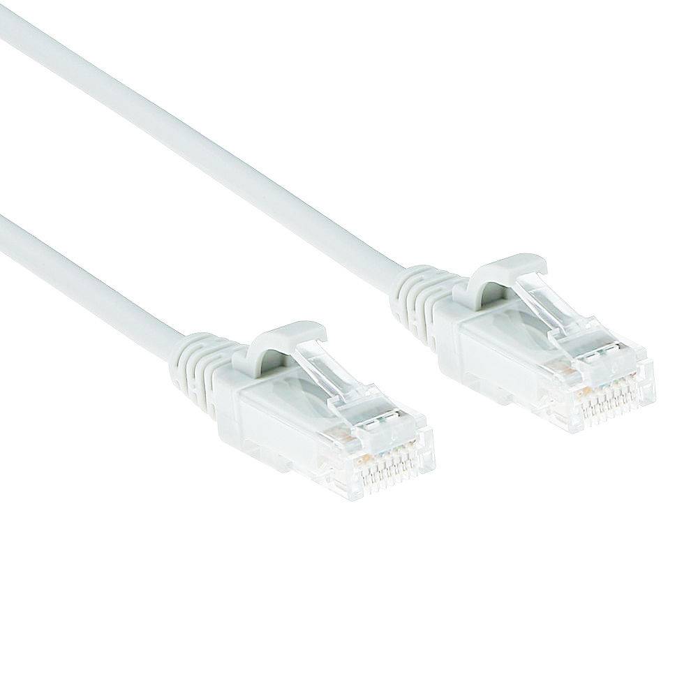 ACT DC8910 LSZH U/UTP CAT6 Datacenter Slimline Patch Cord Snagless | RJ45 Stecker | Weiß | 10 Meter