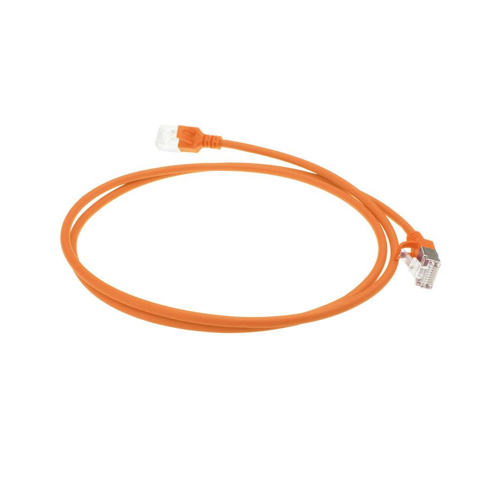 ACT Orange 7 meter LSZH U/FTP CAT6A datacenter slimline patch cable snagless with RJ45 connectors (DC7107)