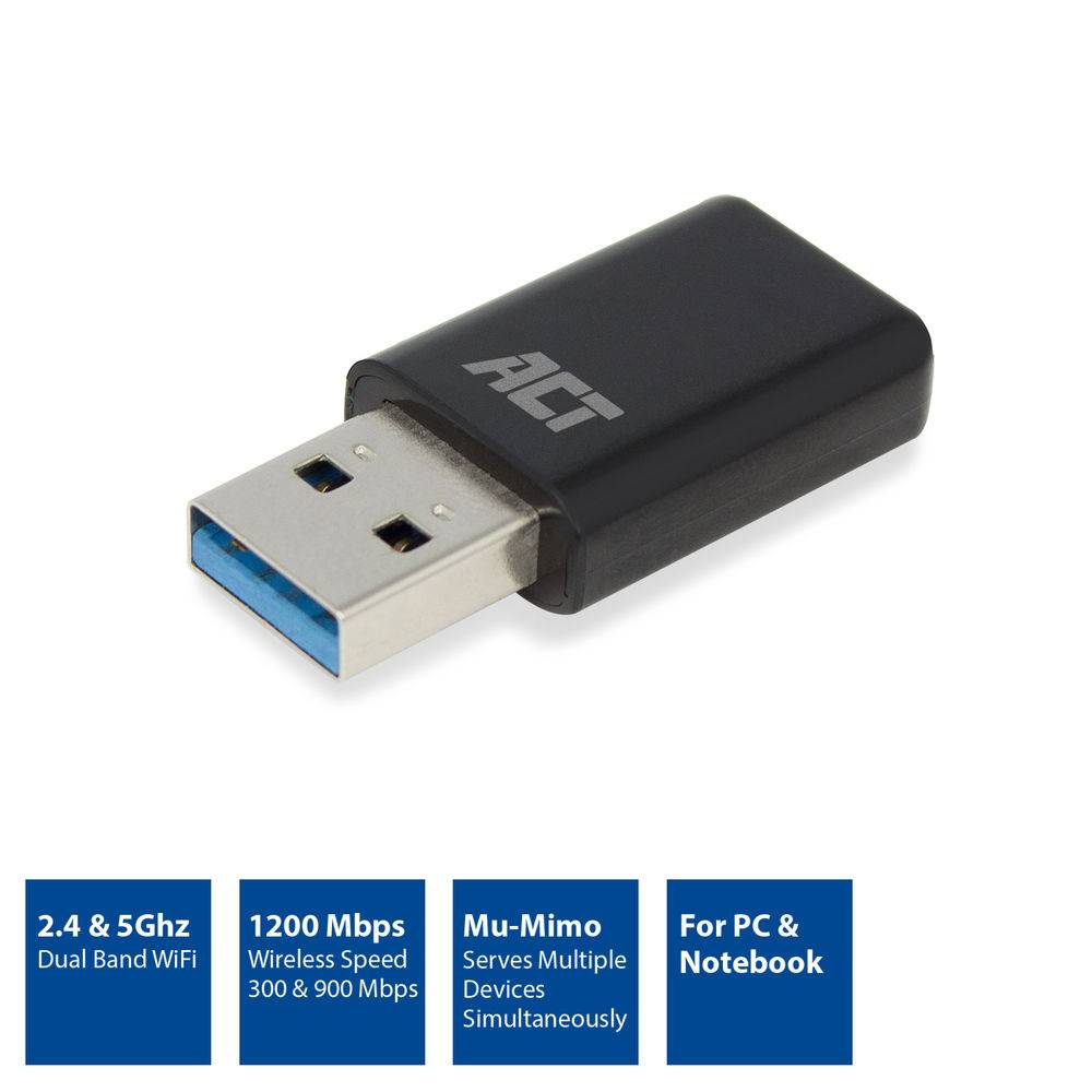 ACT AC4470 Mini Dual Band AC1200 USB 3.2 Gen1 Netzwerkadapter