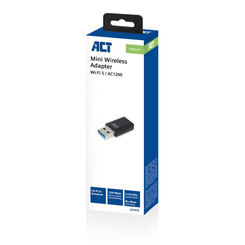 ACT AC4470 Mini Dual Band AC1200 USB 3.2 Gen1 Netzwerkadapter