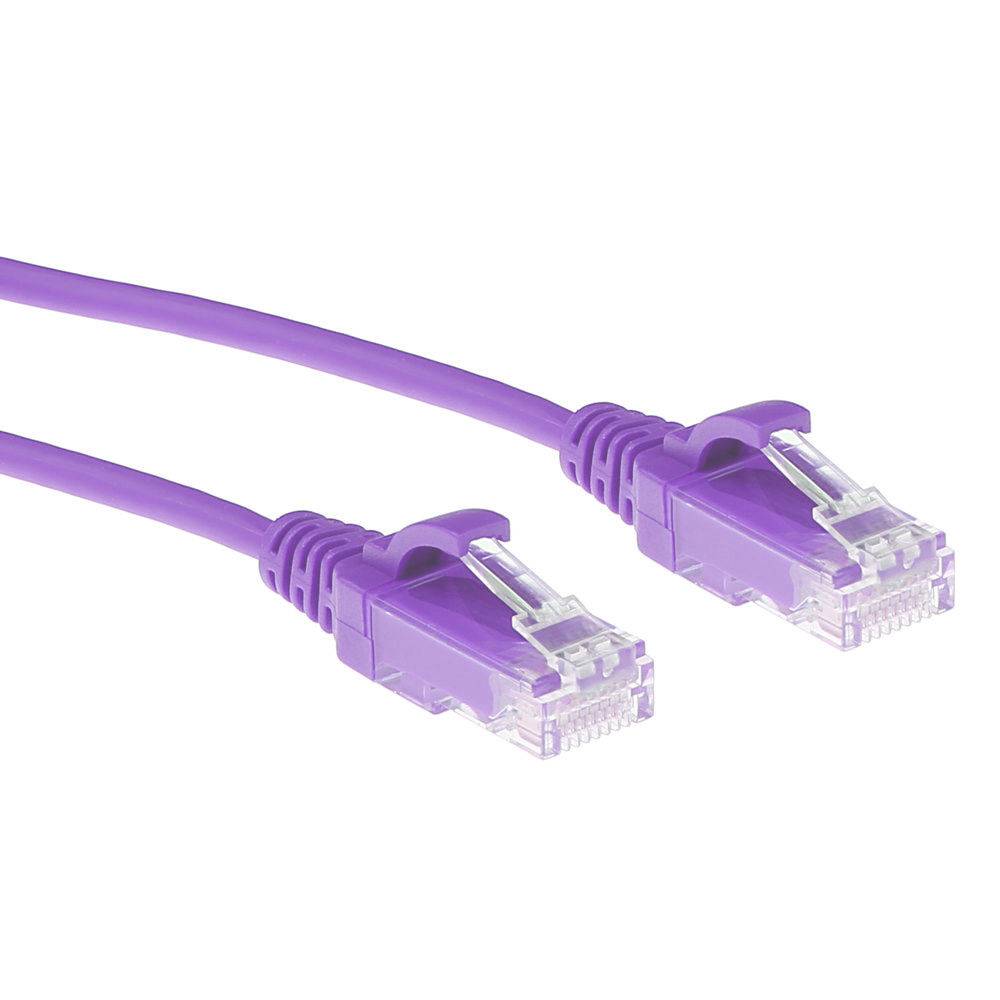 ACT DC9301 LSZH U/UTP CAT6 Datacenter Slimline Patch Cord Snagless | RJ45 Stecker | Lila | 1 Meter