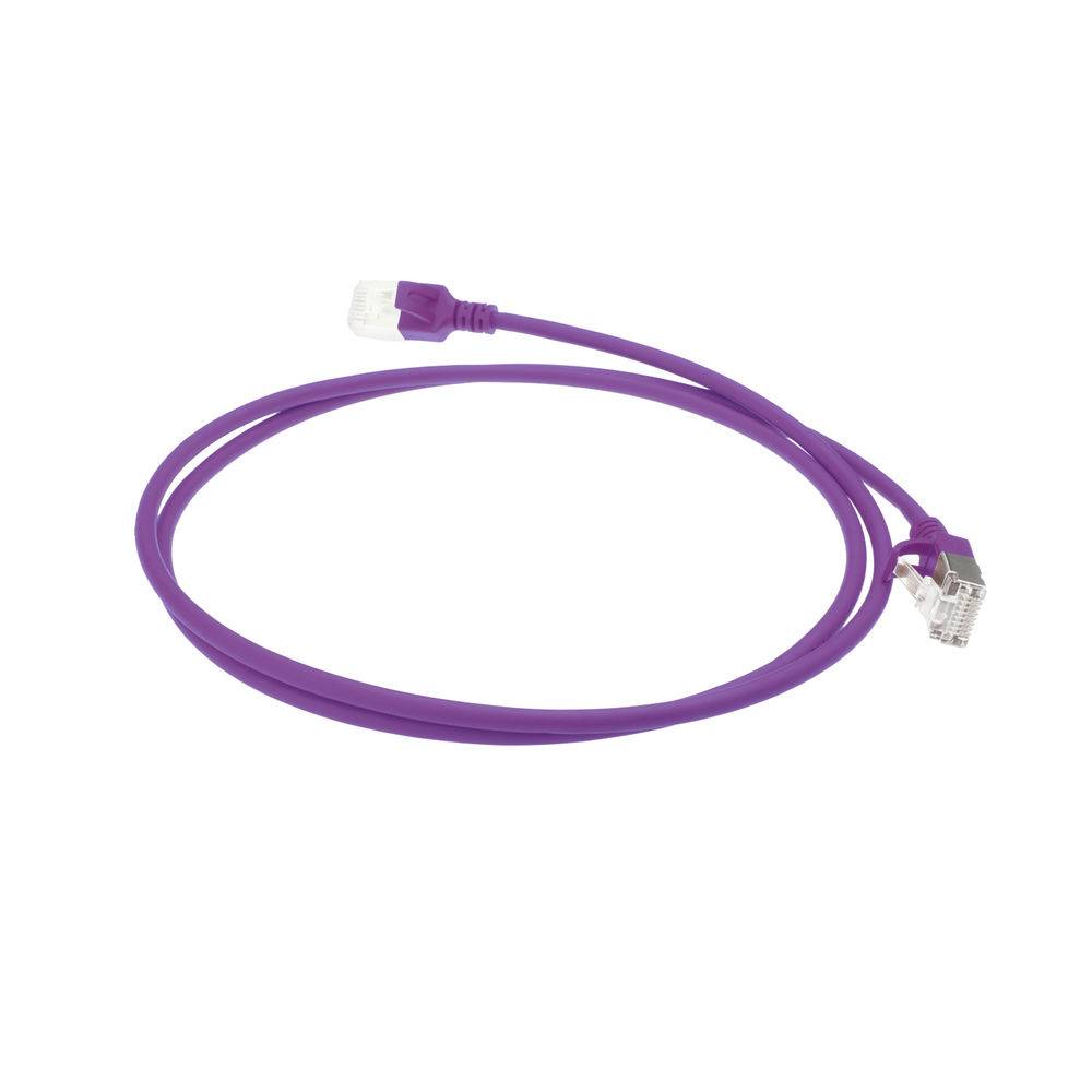 ACT Purple 2 meter LSZH U/FTP CAT6A datacenter slimline patch cable snagless with RJ45 connectors (DC7302)