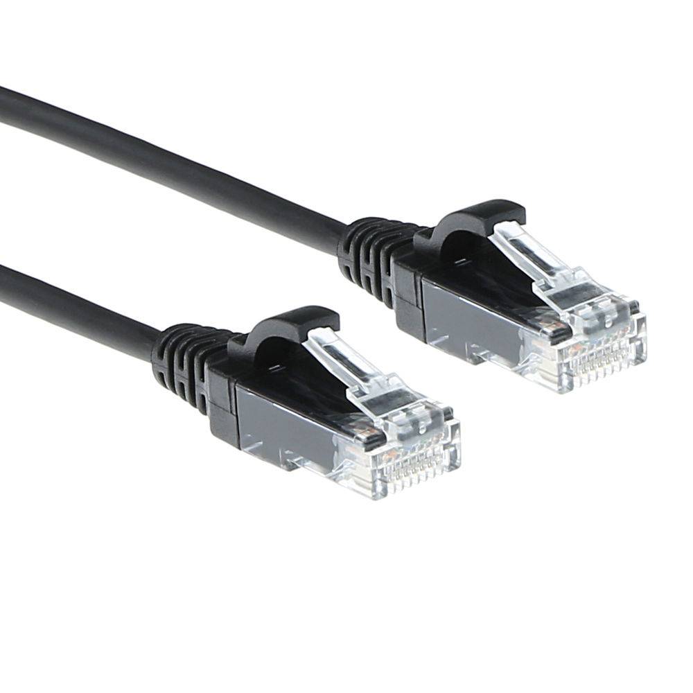ACT DC9902 LSZH U/UTP CAT6 Datacenter Slimline Patch Cord Snagless | RJ45-Stecker | Schwarz | 2 Meter