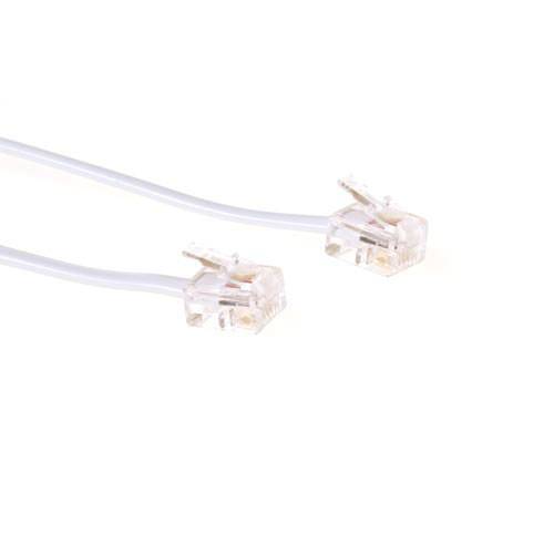 ACT TD5405 Flaches Telefonkabel | RJ11-Stecker | Weiß | 5 Meter