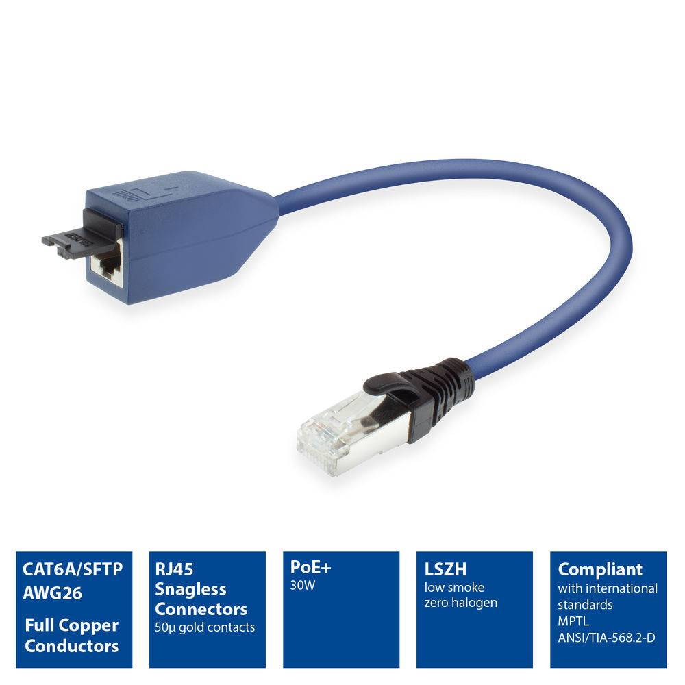 ACT FB1510 CAT6A-Verlängerungskabel (RJ45) | LSZH | SFTP | CAT6A | MPTL | Snagless | Blau | 10 Meter