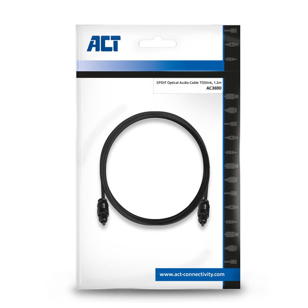 ACT AC3690 SPDIF TOSlink Optisches Audiokabel Stecker/Stecker - 1,2 Meter