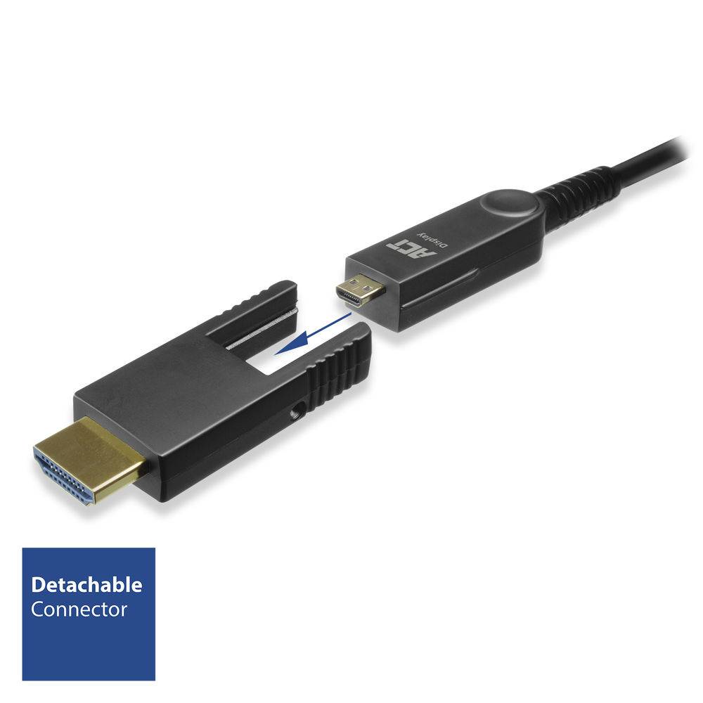 ACT AK4106 HDMI High Speed 4K AOC Kabel mit abnehmbarem Stecker - 50 Meter