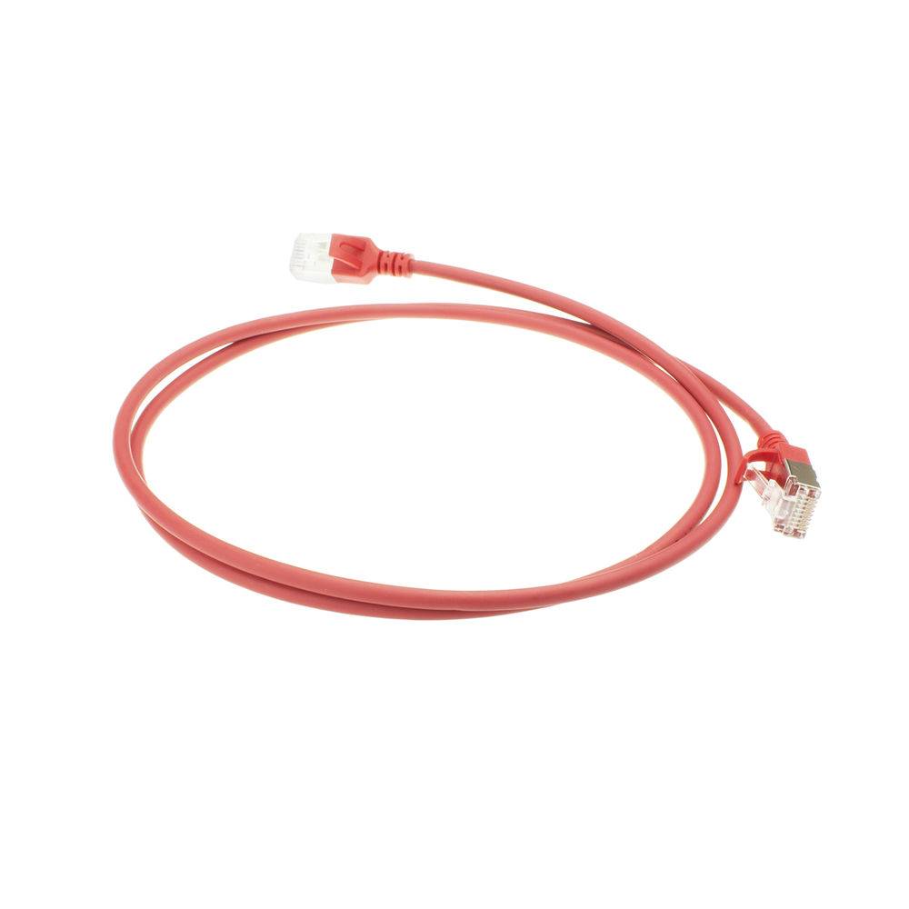 ACT Red 7 meter LSZH U/FTP CAT6A datacenter slimline patch cable snagless with RJ45 connectors (DC7507)