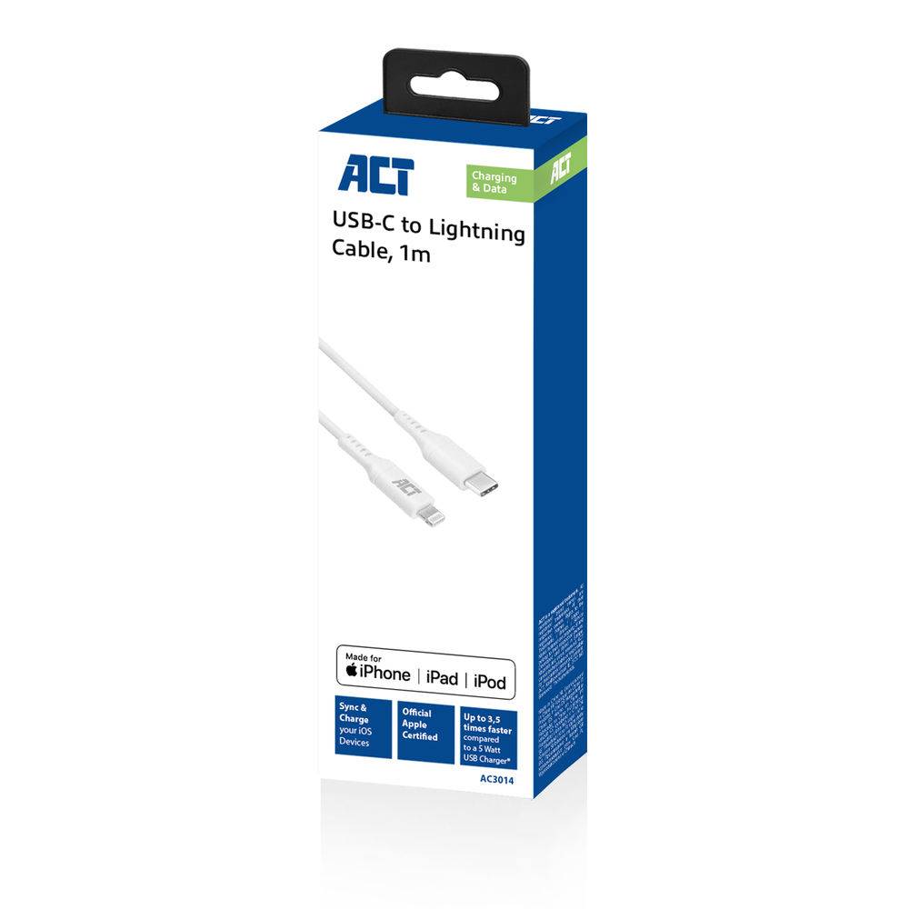 ACT AC3014 USB-C zu Lightning | Lade/Date Kabel | MFI zertifiziert - 1 Meter