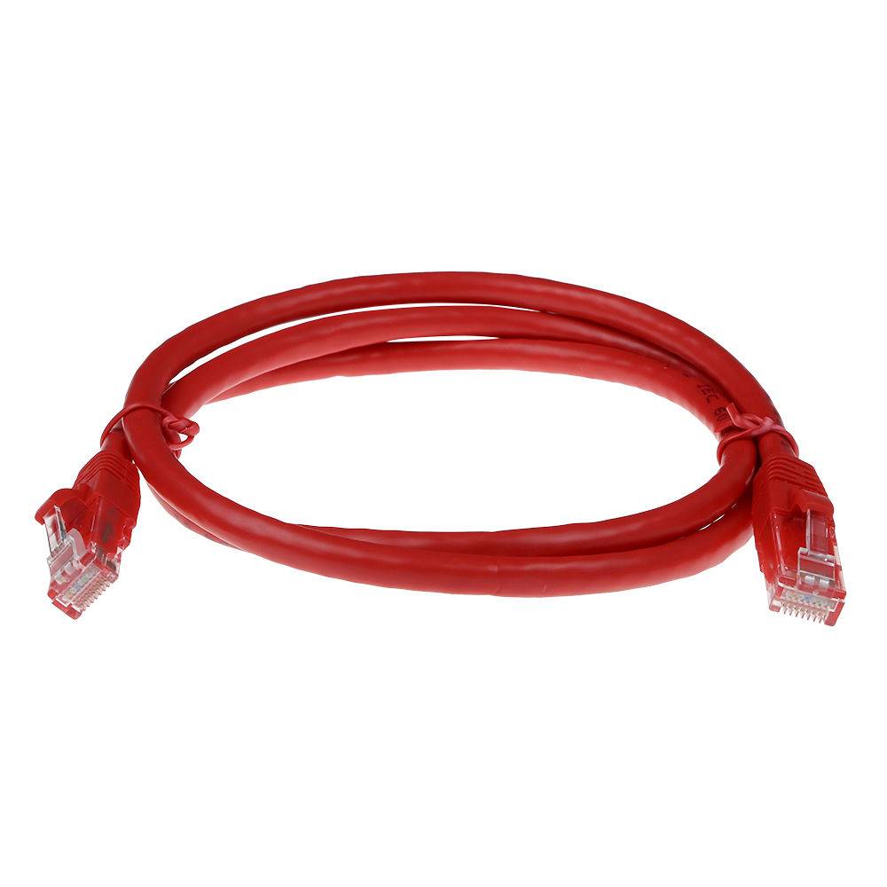 ACT IB2501 U/UTP CAT6A Patchkabel zahnlos rot - 1 Meter