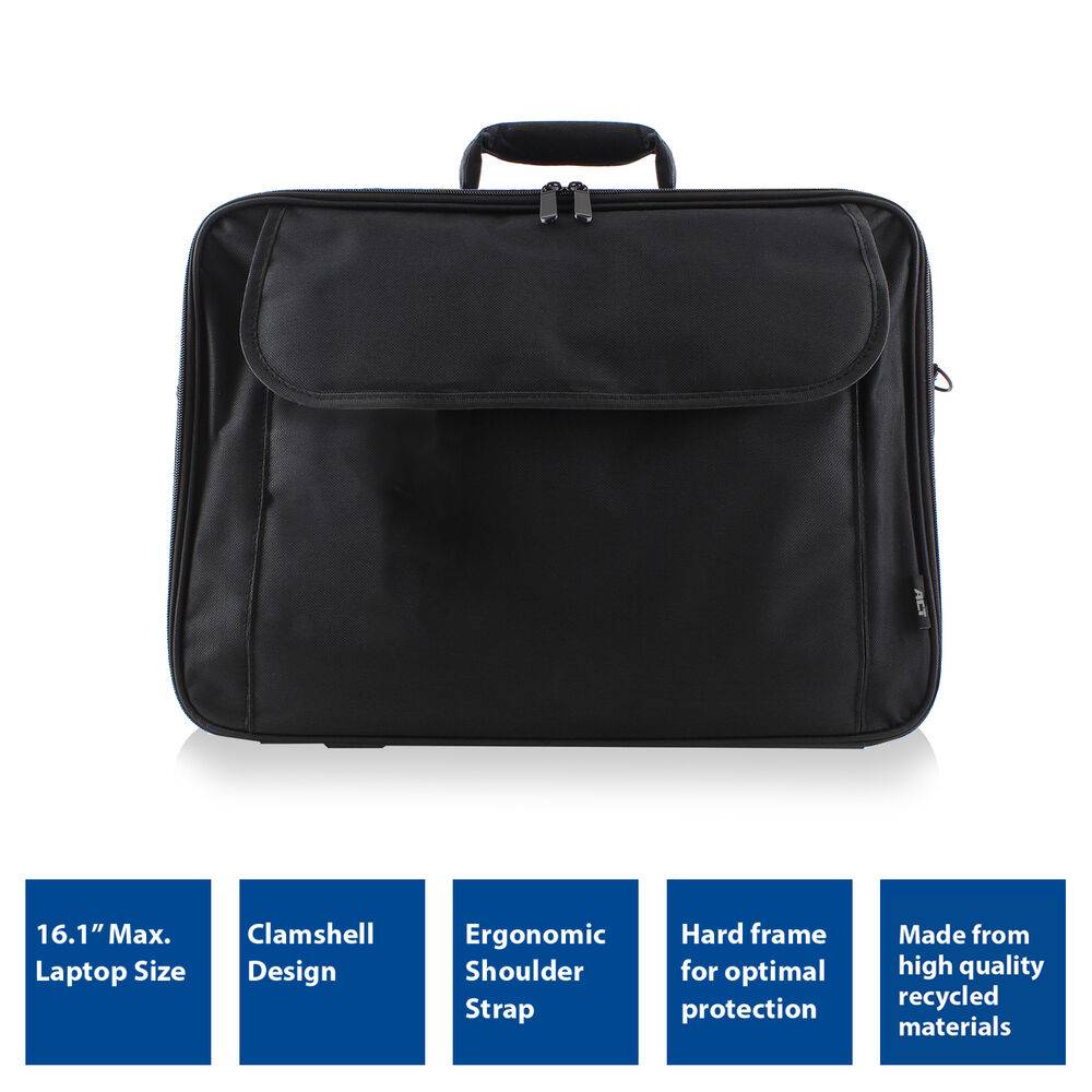 ACT AC8500 Laptop-Büro-Umhängetasche | 15-16.1 Zoll | Strapazierfähiges Nylon | Schwarz