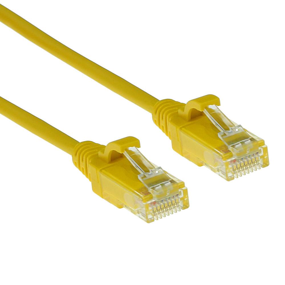 ACT DC9803 LSZH U/UTP CAT6 Datacenter Slimline Patch Cord Snagless | RJ45-Stecker | Gelb | 3 Meter