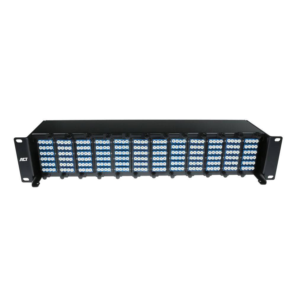 ACT Fiber panel High Density 2HE voor 12 MTP?-MPO cassettes / keystone adapterplates (FA2056)