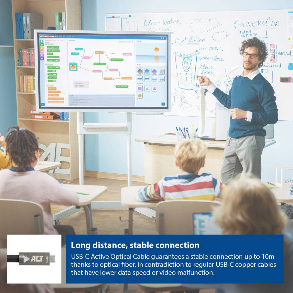 ACT AK4303 Optisches USB-C Kabel 3.2 Gen2 | AOC/Hybrid | 4K | 3 Meter