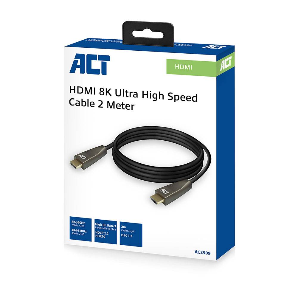 ACT AC3909 8K HDMI Ultra High Speed 2.1 Kabel - 2 Meter