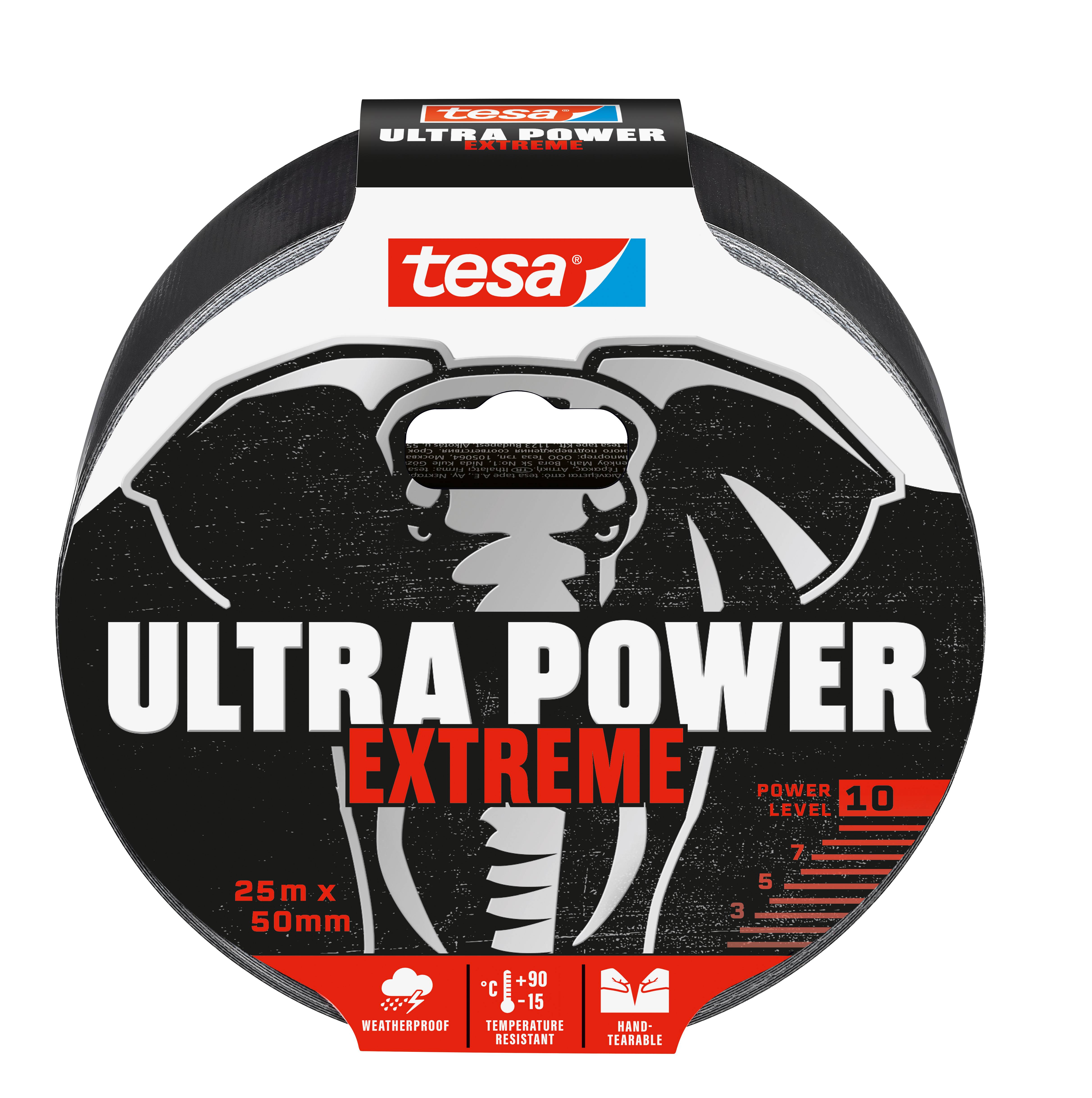 Tesa Reparaturband Ultra Power Extreme 25 m x 50 mm 56622 schwarz