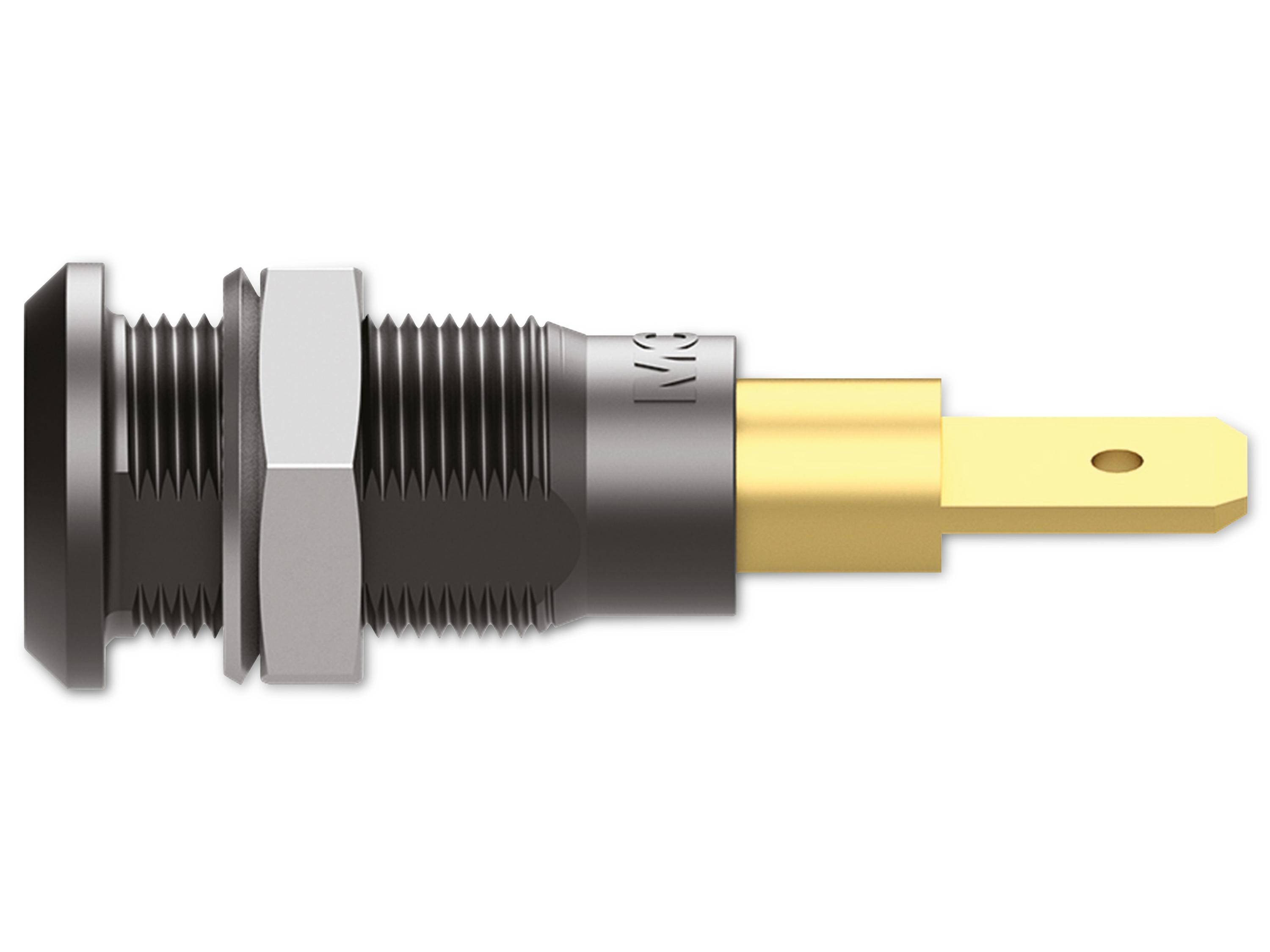 Stäubli LB4H-IF/A Einbaubuchse 4 mm vergoldet Flachstecker schwarz