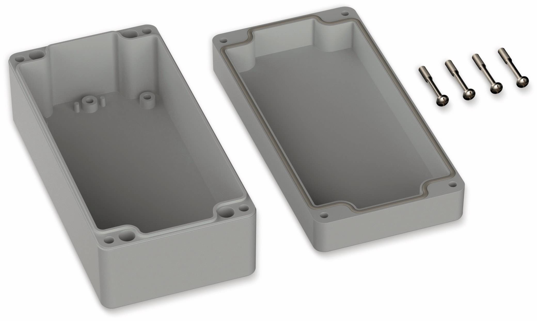 POLLIN, Polycarbonat Gehäuse, 160 x 80 x 60 mm, IP66, Lichtgrau