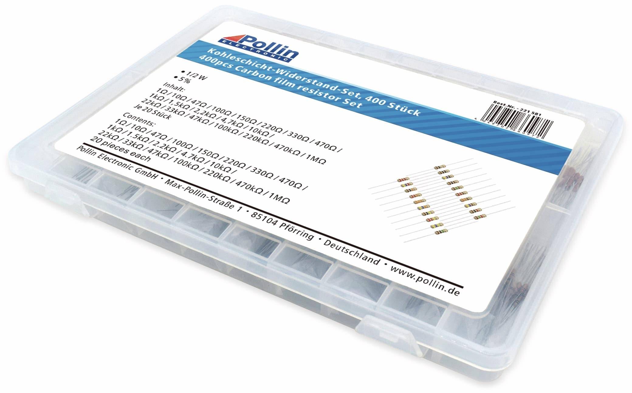 Widerstands Sortiment Kohleschicht 400 Stk., 0,5 W, 5%