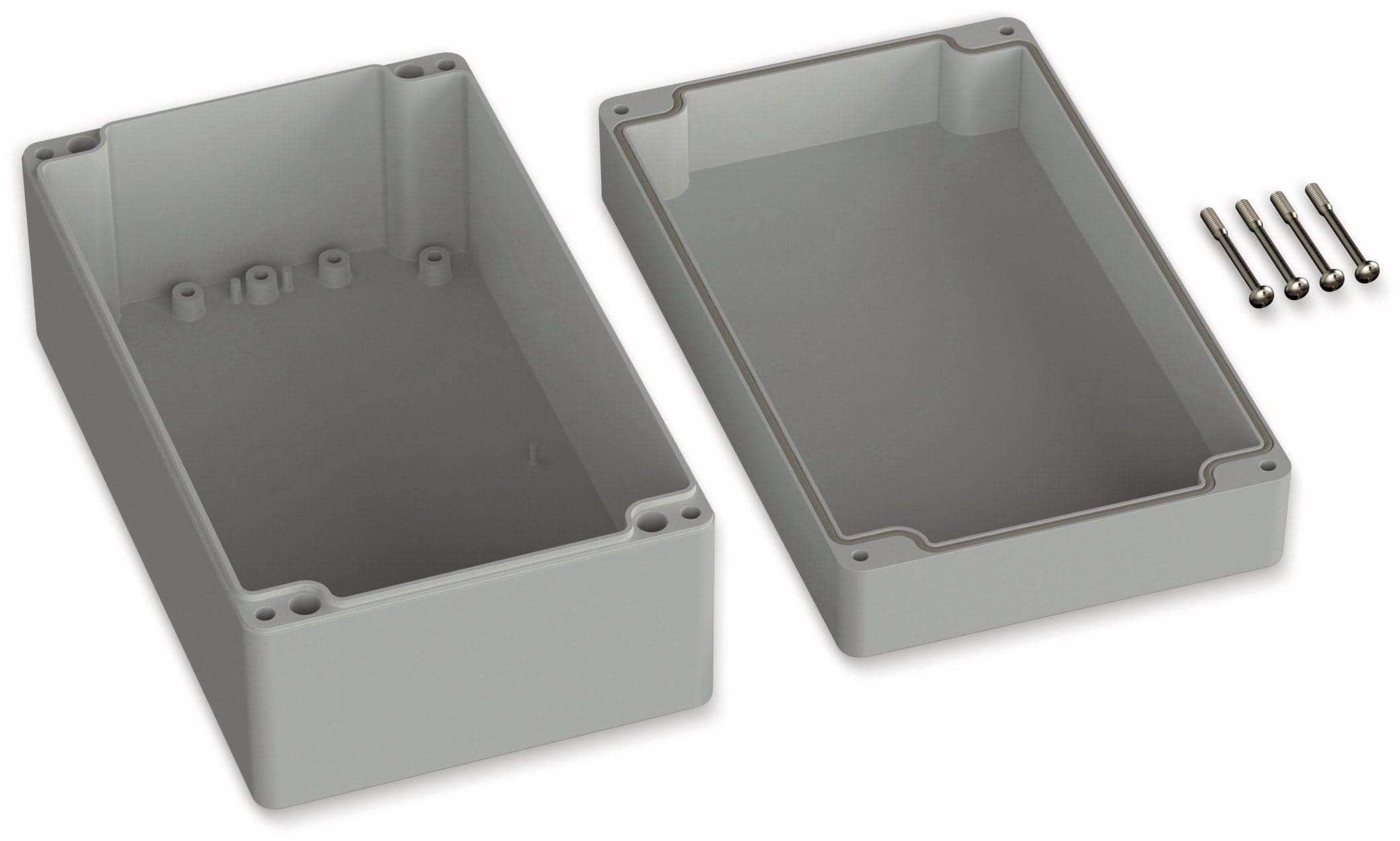 POLLIN, Polycarbonat Gehäuse, 200 x 120 x 90 mm, IP66, Lichtgrau