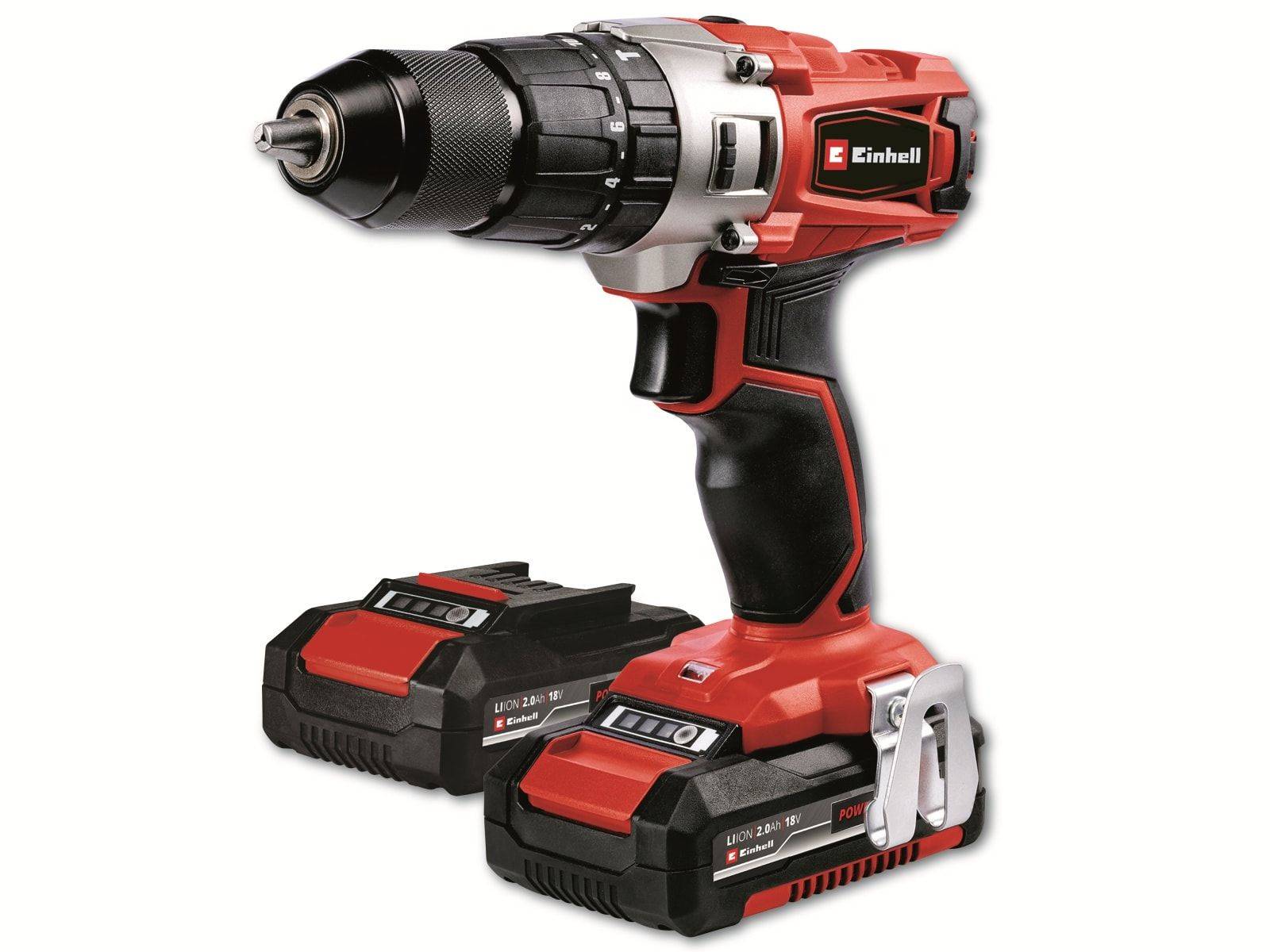Einhell Power X-Change TE-CD 18/2 Li-i +64 (2x2,0 Ah) 2-Gang-Akku-Schlagbohrschrauber inkl. 2. Akku
