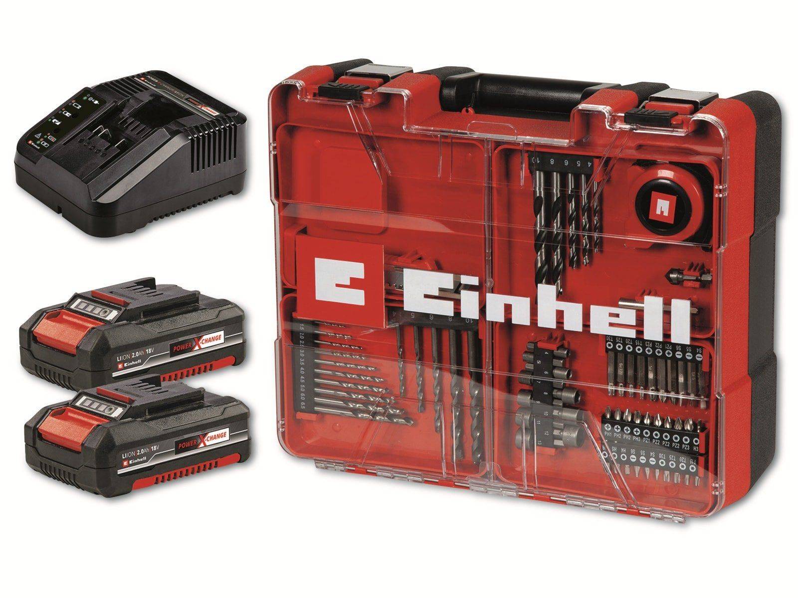 Einhell Power X-Change TE-CD 18/2 Li-i +64 (2x2,0 Ah) 2-Gang-Akku-Schlagbohrschrauber inkl. 2. Akku