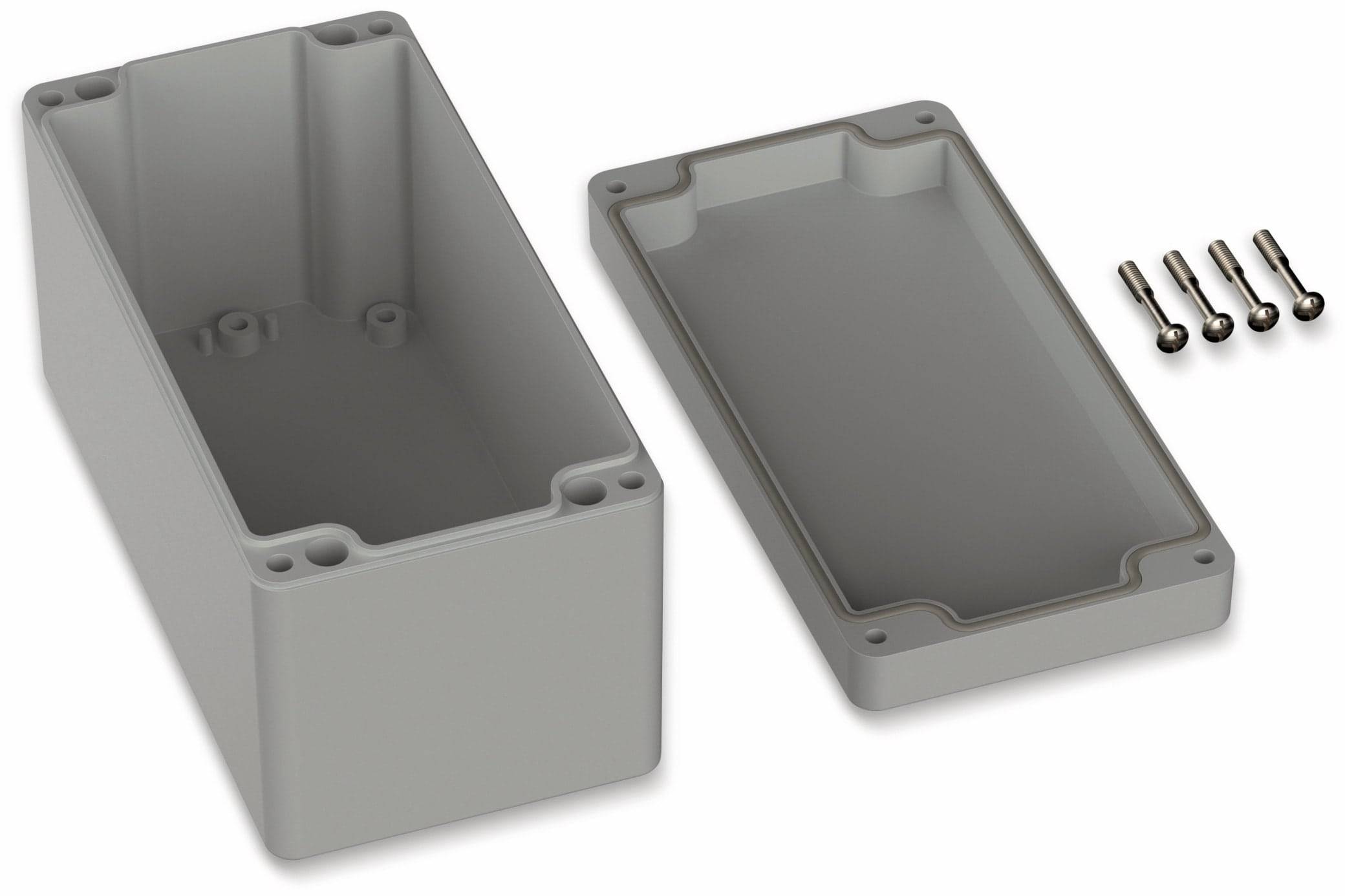 POLLIN, Polycarbonat Gehäuse, 160 x 80 x 85 mm, IP66, Lichtgrau