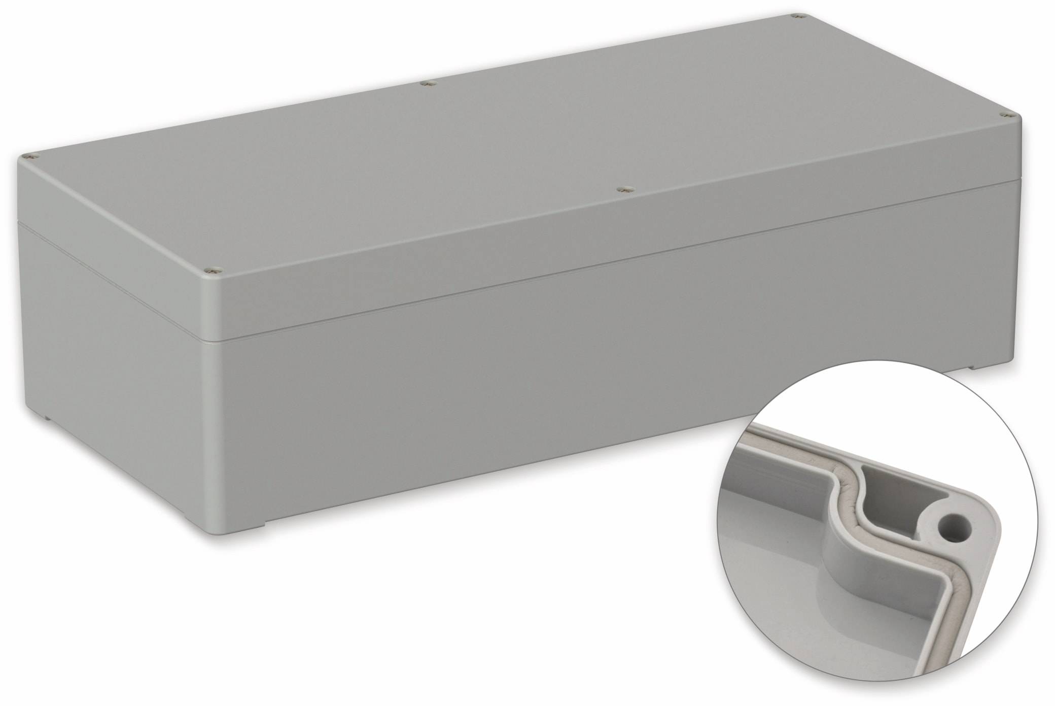 POLLIN, Polycarbonat Gehäuse, 360 x 160 x 100 mm, IP66, Lichtgrau