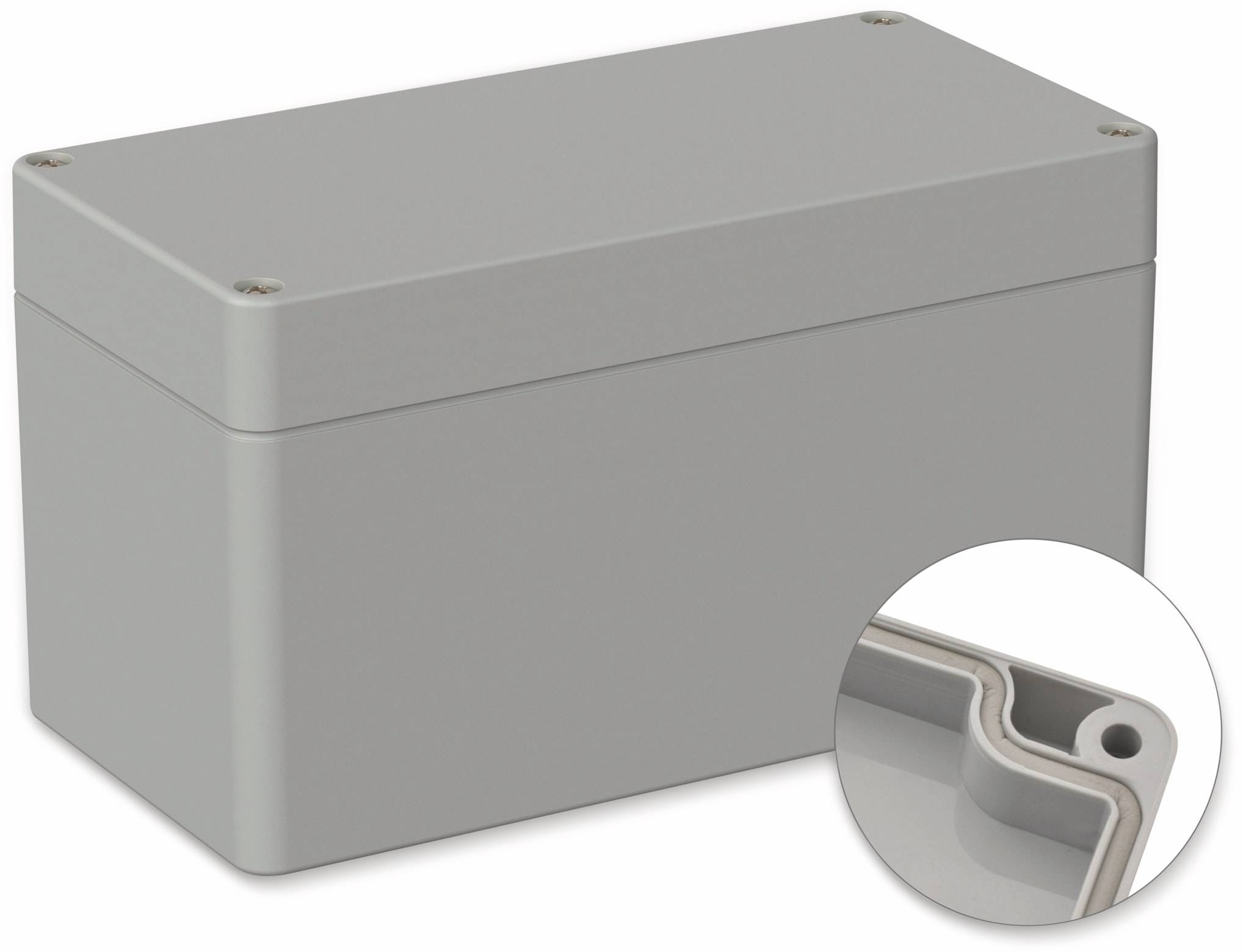 POLLIN, ABS Gehäuse, 160 x 80 x 90 mm, IP66, Lichtgrau