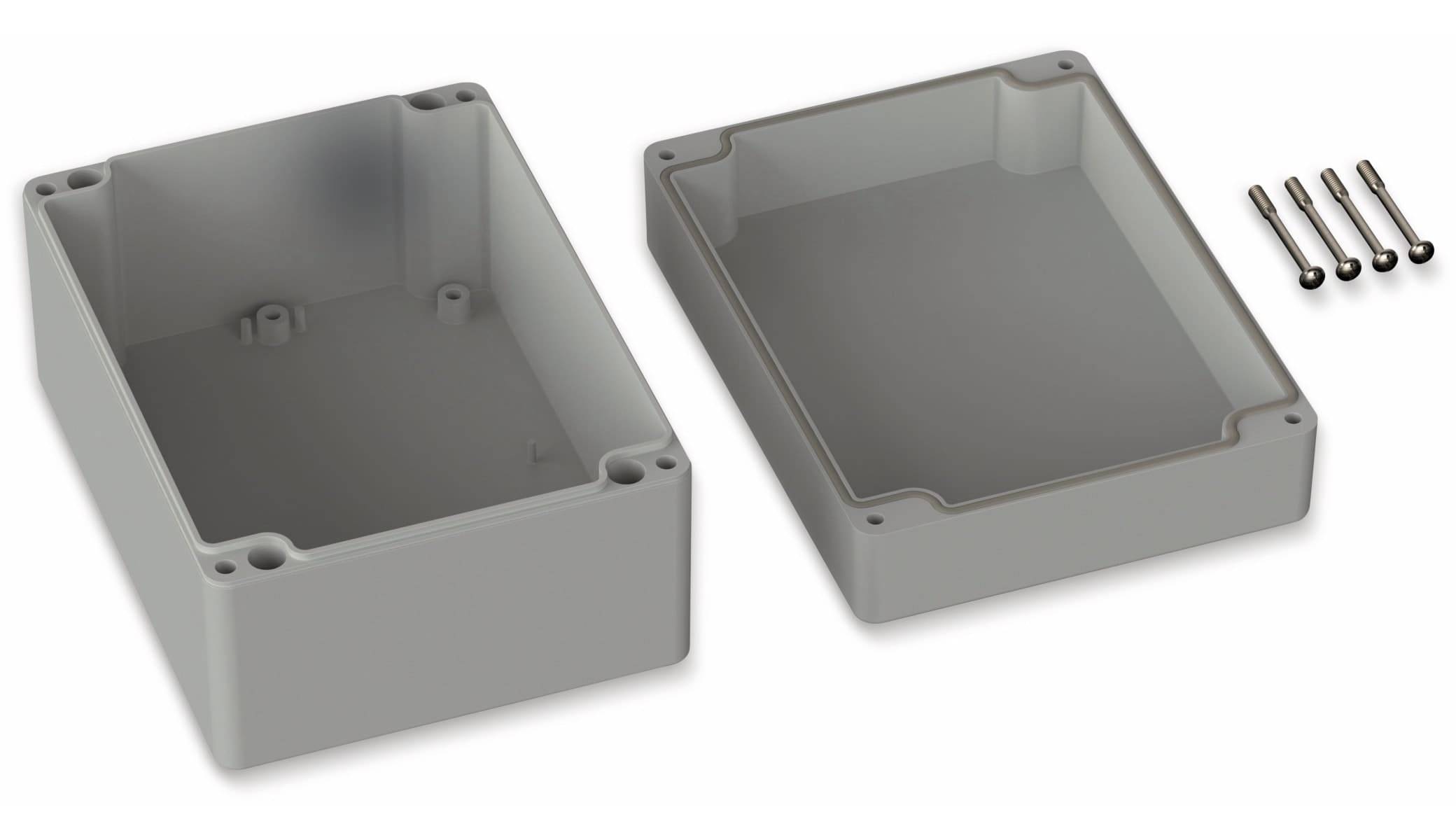 POLLIN, Polycarbonat Gehäuse, 160 x 120 x 90 mm, IP66, Lichtgrau