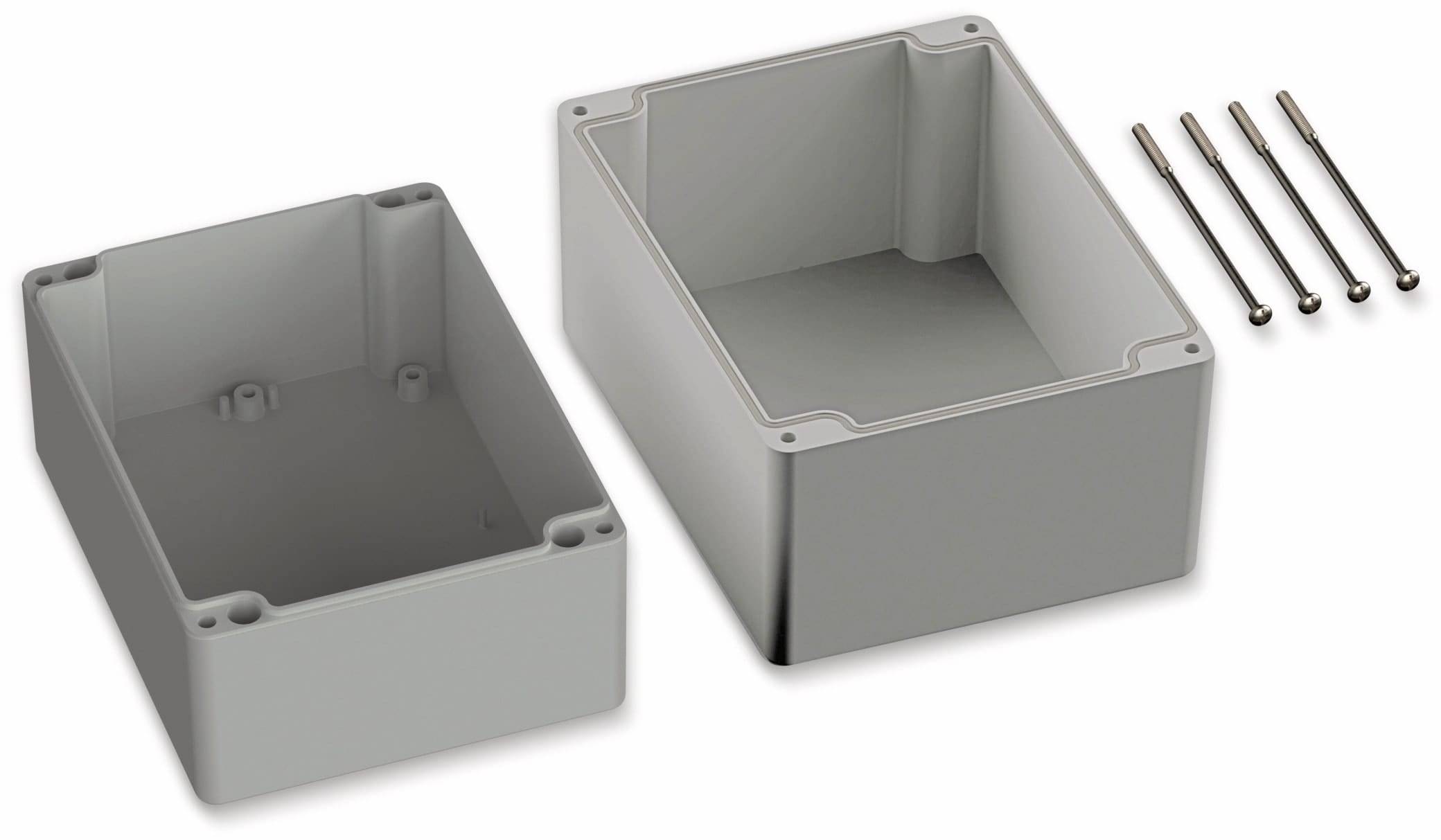 POLLIN, Polycarbonat Gehäuse, 160 x 120 x 140 mm, IP66, Lichtgrau