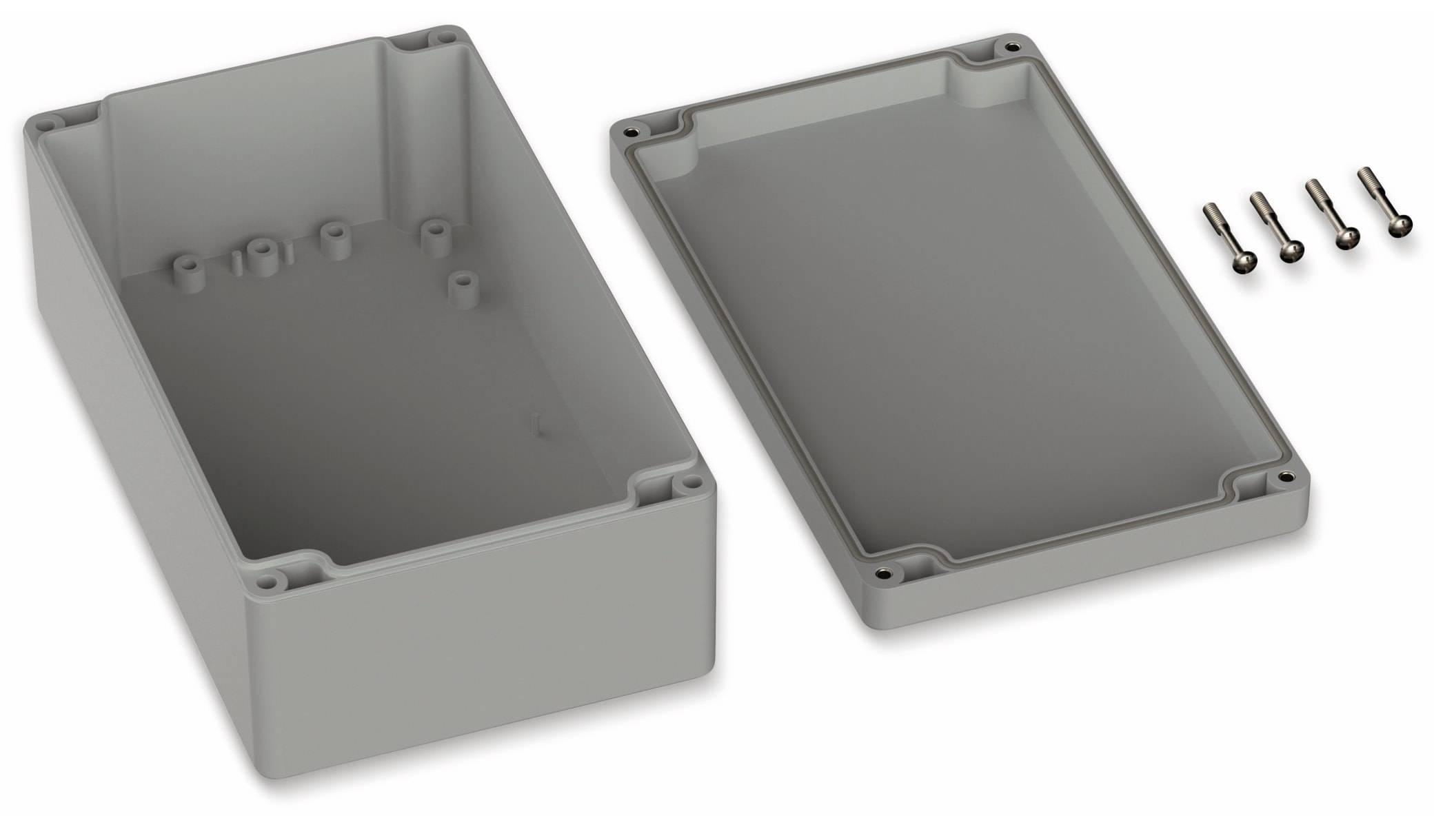 POLLIN, Polycarbonat Gehäuse, 200 x 120 x 75 mm, IP66, Lichtgrau