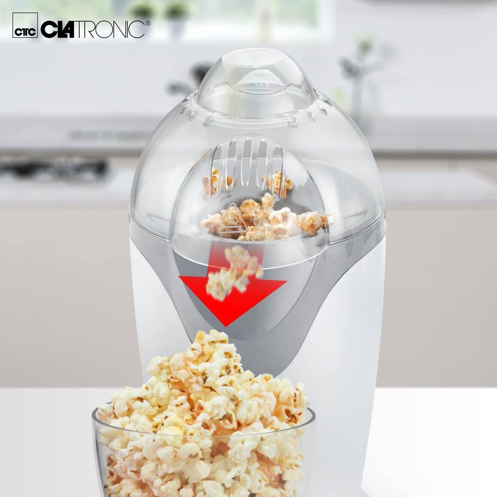 Clatronic PM 3635 263335 Popcorn-Maker Weiß, Grau