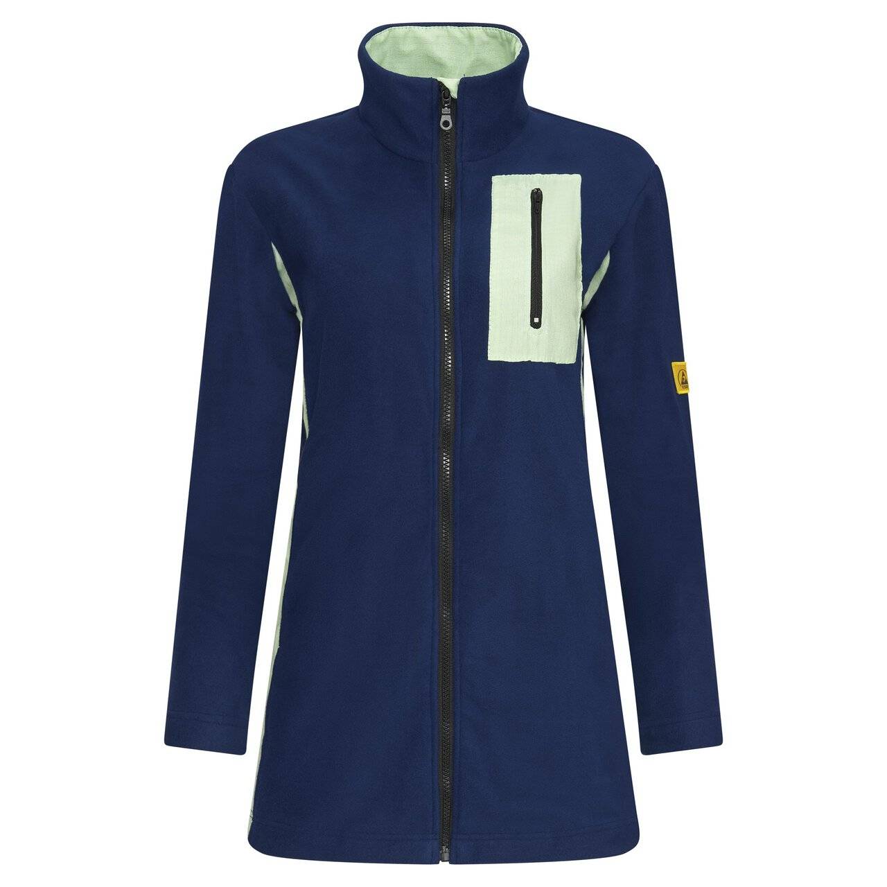 ESD-Fleecejacke mit langem Zip, Damen, marineblau/mint, M