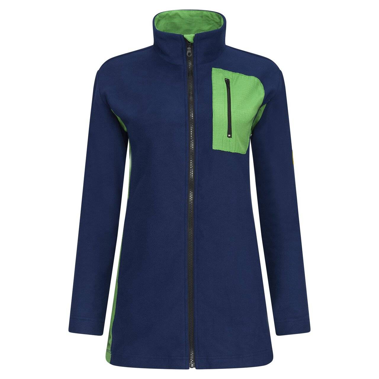 ESD-Fleecejacke mit langem Zip, Damen, marineblau/grün, S